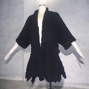 Heydari Noje Jacket Waffle Textured Fabric Cardigan Kimono Artsy One Size OS